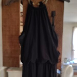 Elegant Black Halter Dress